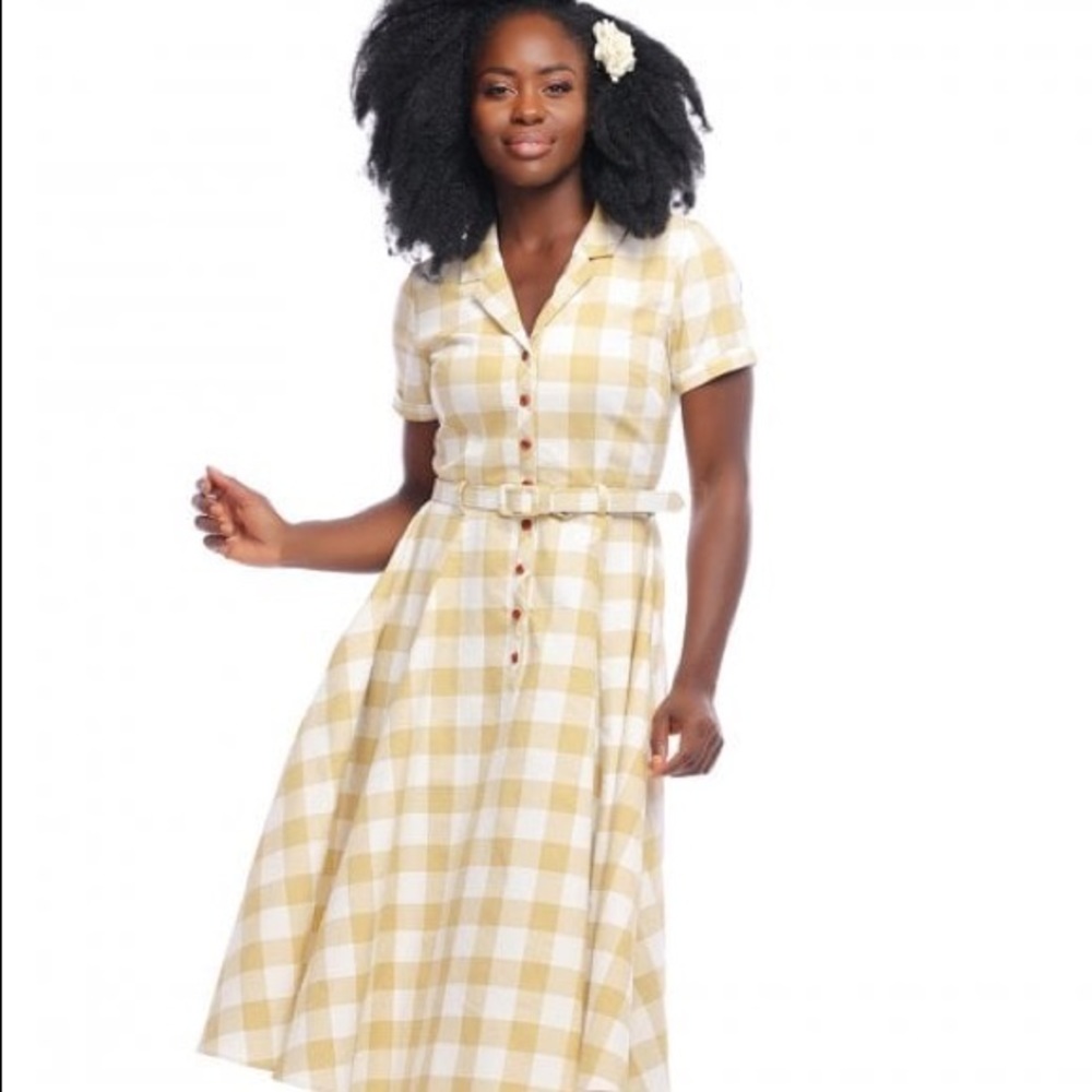 Collectif Caterina 50s Gingham Swing Dress